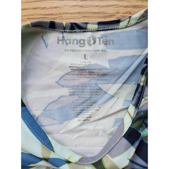 Hang Ten Rash Guard Long Sleeve Swim Top UV Protection UPF 50+ L EUC - Picture 4 of 8